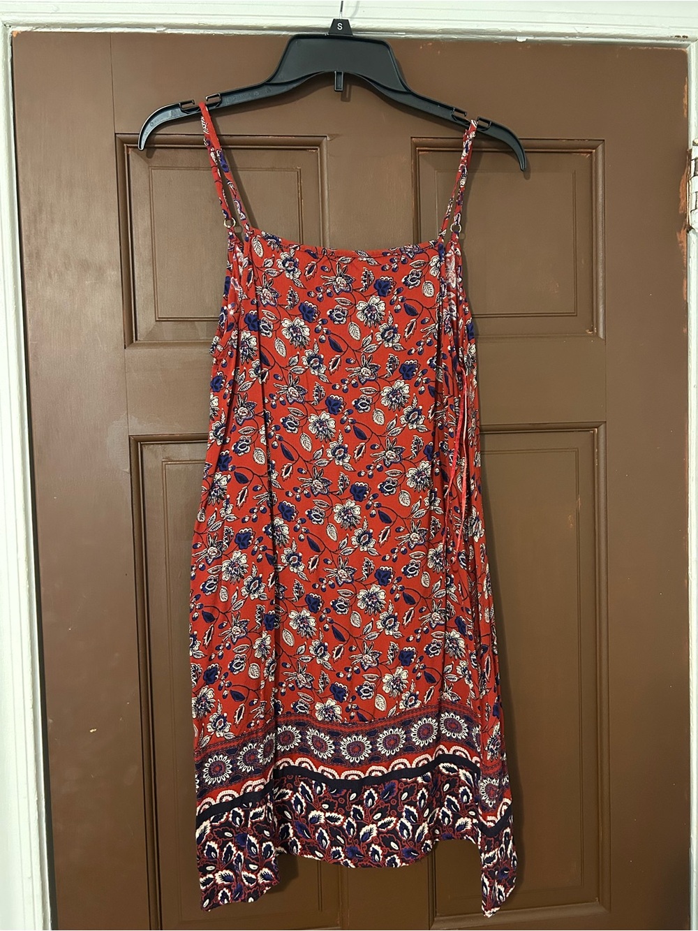 miami Red Floral Border-Print Mini Dress